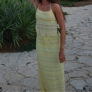 White Fox Boutique Yellow Two Piece Set Size XS!